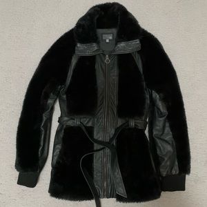forever 21 japan fur jacket in black